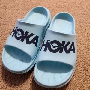 Women's 10, Hoka Light Teal Blue Slide Sandals